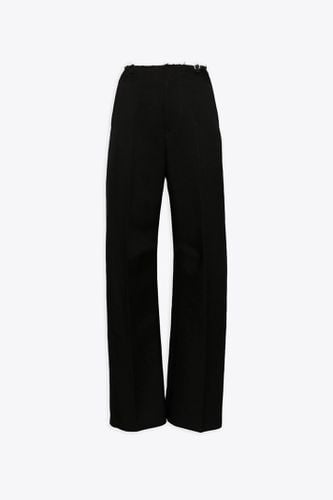 Pantalone Black twill tailored pant with raw-cut waist - MM6 Maison Margiela - Modalova