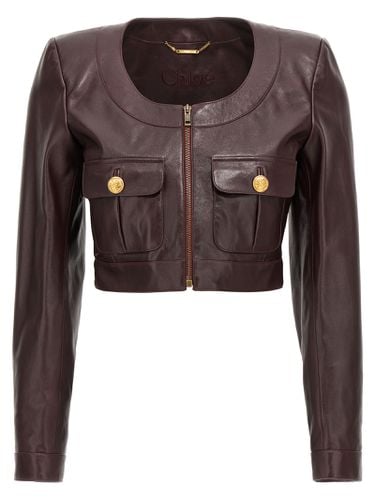 Chloé Leather Cropped Jacket - Chloé - Modalova