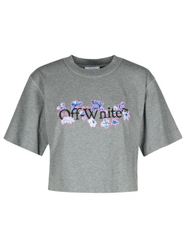 Flower Cotton Crop T-shirt - Off-White - Modalova