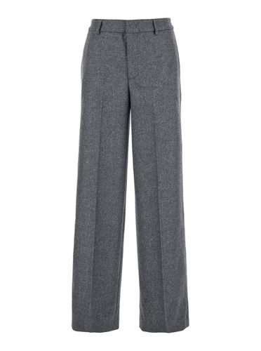 Lorenza Half Elasticated Belt Flare Pants Wool Chachemire Flannel Fancy - PT Torino - Modalova