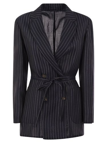 Sparkling Stripe Cotton Gauze Jacket - Brunello Cucinelli - Modalova