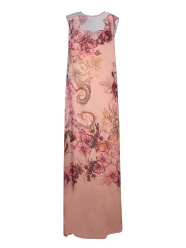 Floral Tattoo Print Dress - Alberta Ferretti - Modalova