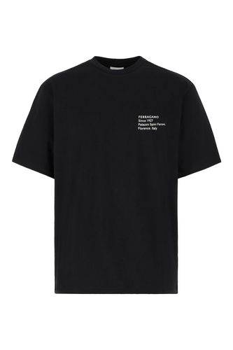 Ferragamo Black Cotton T-shirt - Ferragamo - Modalova