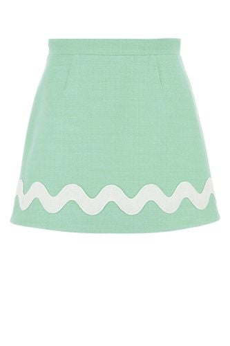 Patou Sea Green Tweed Mini Skirt - Patou - Modalova