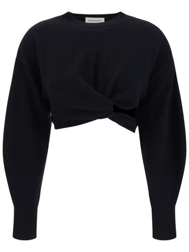 Twist Detail Balloon-sleeved Cropped Sweater - Alexander McQueen - Modalova