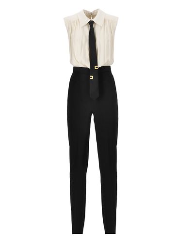 Sleeveless Neck-tie Jumpsuit - Elisabetta Franchi - Modalova