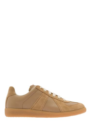 Replica Beige And Low-top Sneakers With Suede Inserts In Leather Woman - Maison Margiela - Modalova