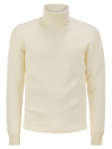 Honeycomb Stitch Turtleneck - White - Rakkì - Modalova