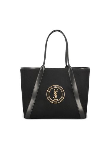 Rive Gauche Logo Embroidered Tote Bag - Saint Laurent - Modalova