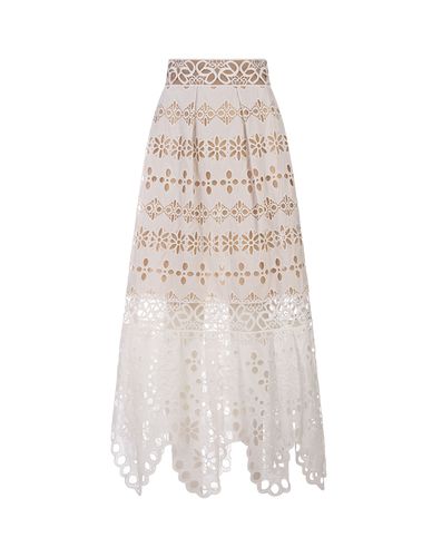 Broderie Anglaise Midi Skirt - Elie Saab - Modalova