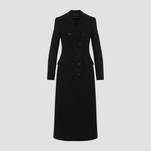 Black Virgin Wool Coat - Dolce & Gabbana - Modalova