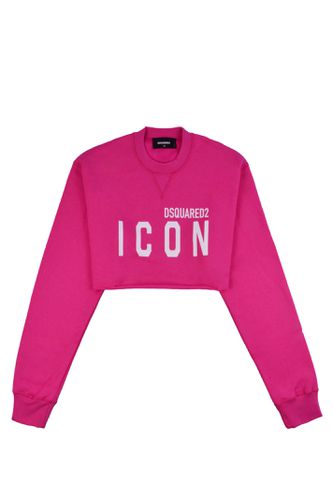 Logo Printed Crewneck Cropped Sweatshirt - Dsquared2 - Modalova