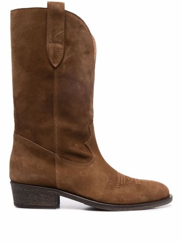 Suede Cowboy Boots - Via Roma 15 - Modalova