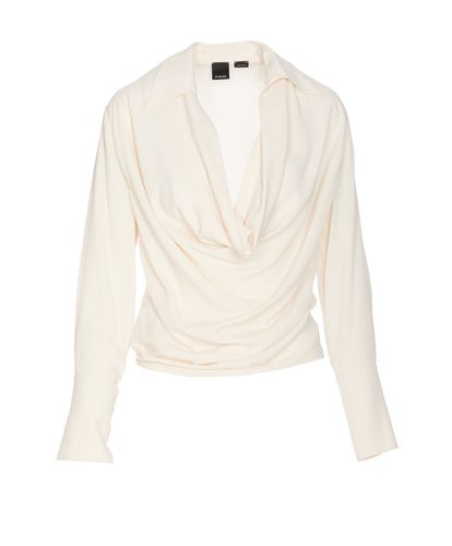 Silk Mix Draped Shirt Pinko - Pinko - Modalova