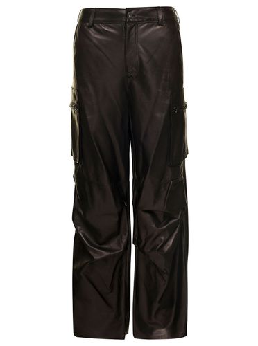 Brown Cargo Pants In Nappa Leather Woman - Salvatore Santoro - Modalova