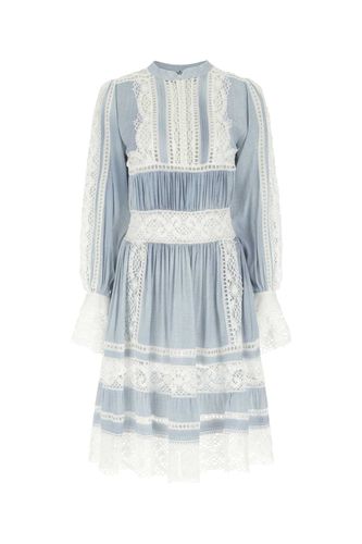 Two-tone Viscose And Macrame Lace Dress - Ermanno Scervino - Modalova