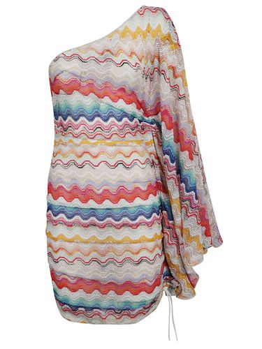 One-shoulder Stripe Patterned Short Dress - Missoni - Modalova