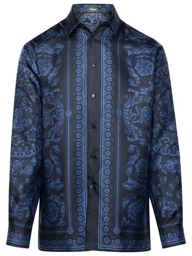 Versace barocco Blue Silk Shirt - Versace - Modalova
