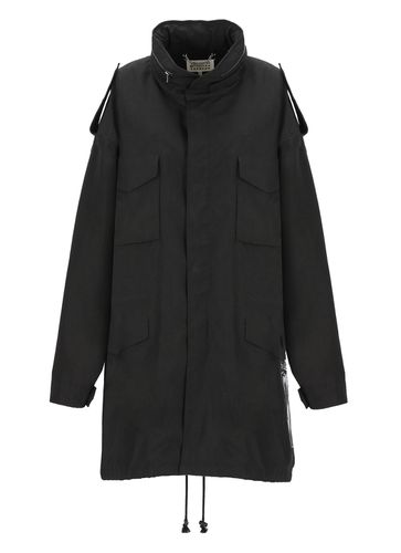 High-neck Oversized Logo Raincoat - Maison Margiela - Modalova