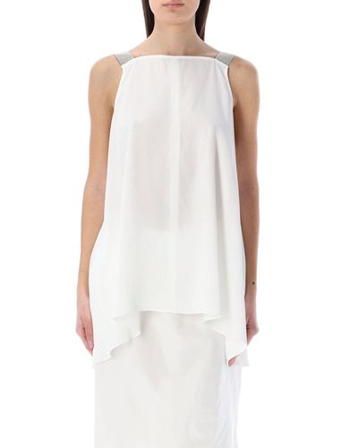 Square Neck Embellished Strapped Tank Top - Fabiana Filippi - Modalova