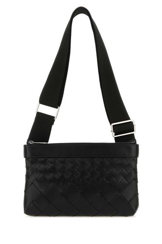 Black Leather Duo Intrecciato Crossbody Bag - Bottega Veneta - Modalova