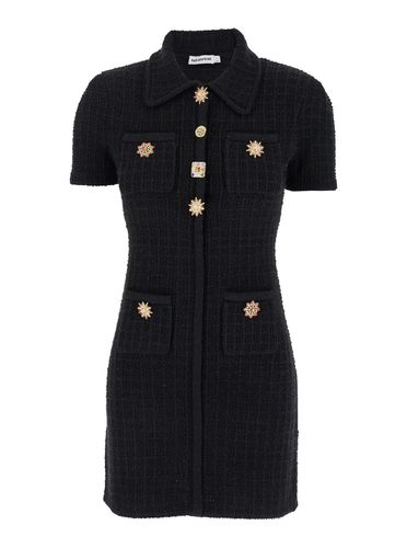 Mini Dress With Jewel Buttons In Tweed Woman - self-portrait - Modalova