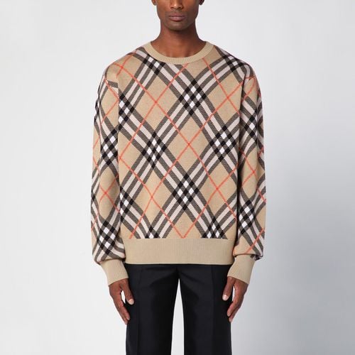 Check Pattern Wool Blend Jumper - Burberry - Modalova