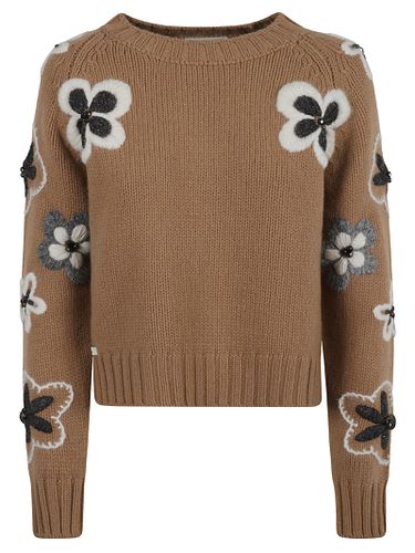 Wool Blend Flower Sweater - Bruno Manetti - Modalova