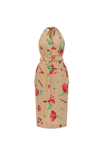 Floral Printed Belted Dress - Moschino - Modalova