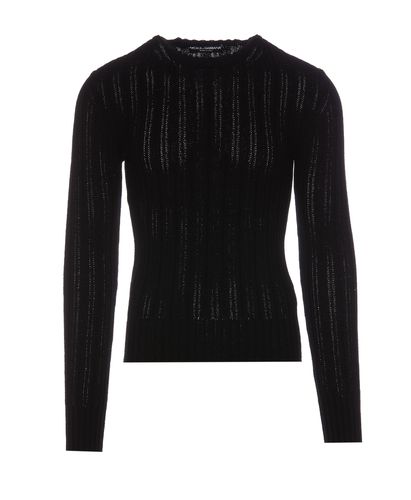 Techinical Ribbed Cotton Pullover - Dolce & Gabbana - Modalova