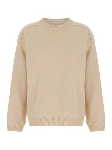 Crewneck Sweater With Button Details On The Sleeve In Wool And Cashmere Blend Woman - Federica Tosi - Modalova