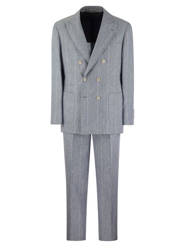 Broad Pinstripe Linen Suit - Brunello Cucinelli - Modalova