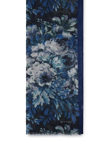 Floral Printed Frayed Edge Scarf - Etro - Modalova