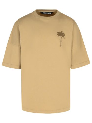 Palm Angels Beige Cotton T-shirt - Palm Angels - Modalova