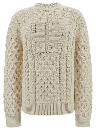 Oversized Ivory Sweater With 4g Logo In Cotton Blend Man - Givenchy - Modalova
