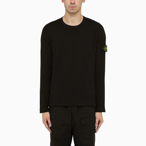 Black Crew-neck Sweater With Logo - Stone Island - Modalova