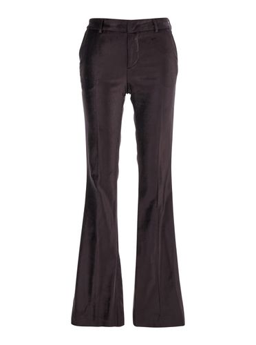 Elsa Flared Trousers With Velvet Effect In Cotton Blend Woman - PT Torino - Modalova