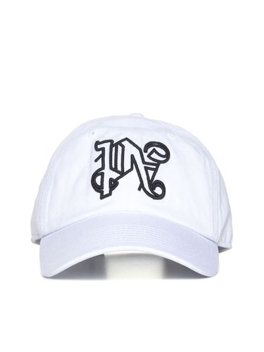 Palm Angels White Cotton Cap - Palm Angels - Modalova