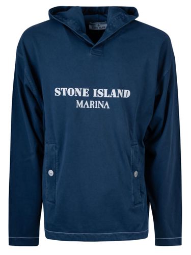 Stone Island Logo Print Hoodie - Stone Island - Modalova