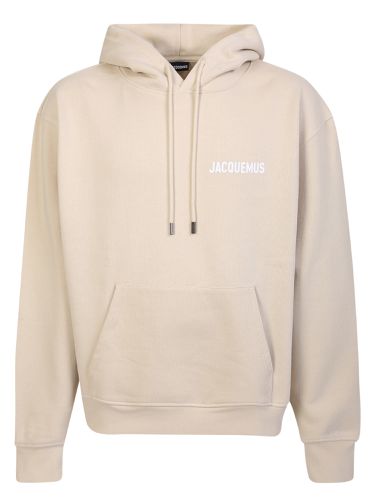 Hoodie With Contrasting Logo Print In Cotton Man - Jacquemus - Modalova