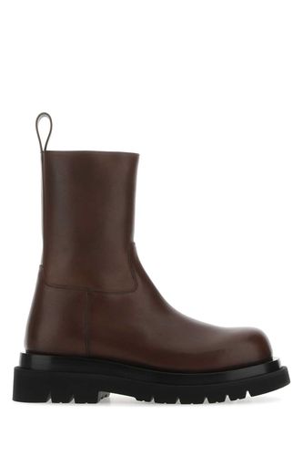 Brown Leather Lug Ankle Boots - Bottega Veneta - Modalova