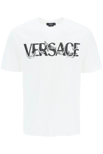 Versace Writing Print T-shirt - Versace - Modalova
