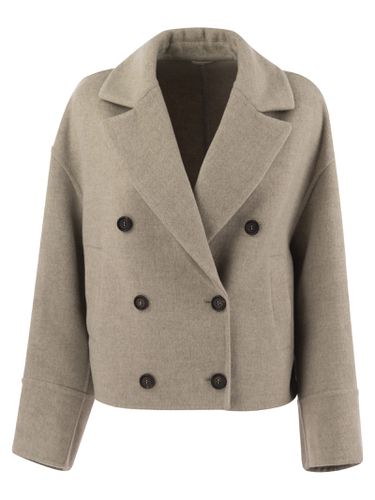 Double-breasted Wool And Cashmere Short Coat - Brunello Cucinelli - Modalova