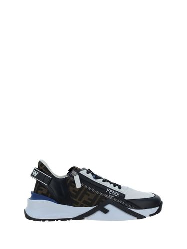 Multicolor Leather And Jacquard Flow Sneakers - Fendi - Modalova