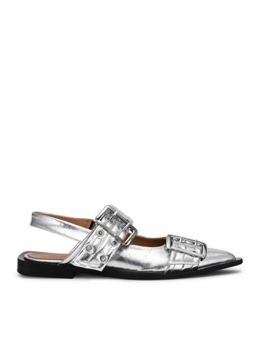 Silver Feminine Buckle Ballerinas - Ganni - Modalova