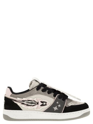 Ej Egg Rocket Leather Trainers With Logo - Enterprise Japan - Modalova