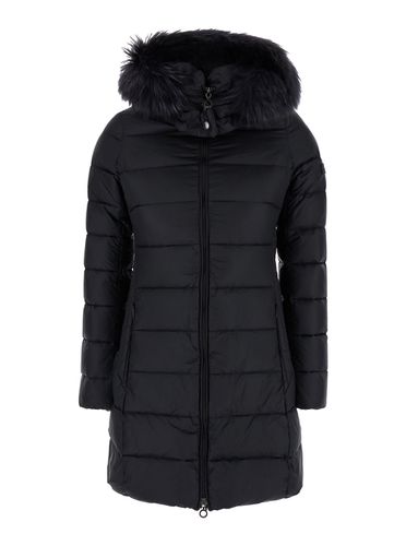 Sarma Long Hooded Down Jacket With Logo In Nylon Woman - TATRAS - Modalova