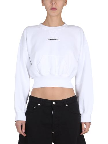 Cropped Sweatshirt With Logo - Dsquared2 - Modalova