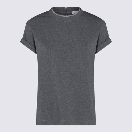 Dark Cotton T-shirt - Brunello Cucinelli - Modalova