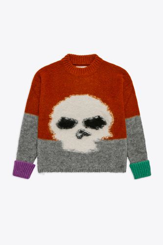 Unisex Mohair Skull Intarsia Sweater Color-block wool sweater with skull intarsia - Unisex Mohair Skull Intarsia Sweater - ERL - Modalova